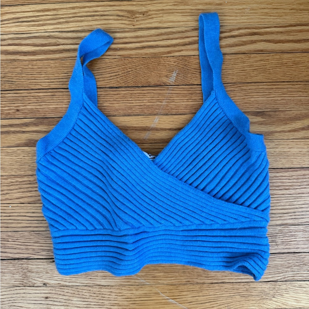 Princess Polly Vibrant Blue Ribbed Crop Top